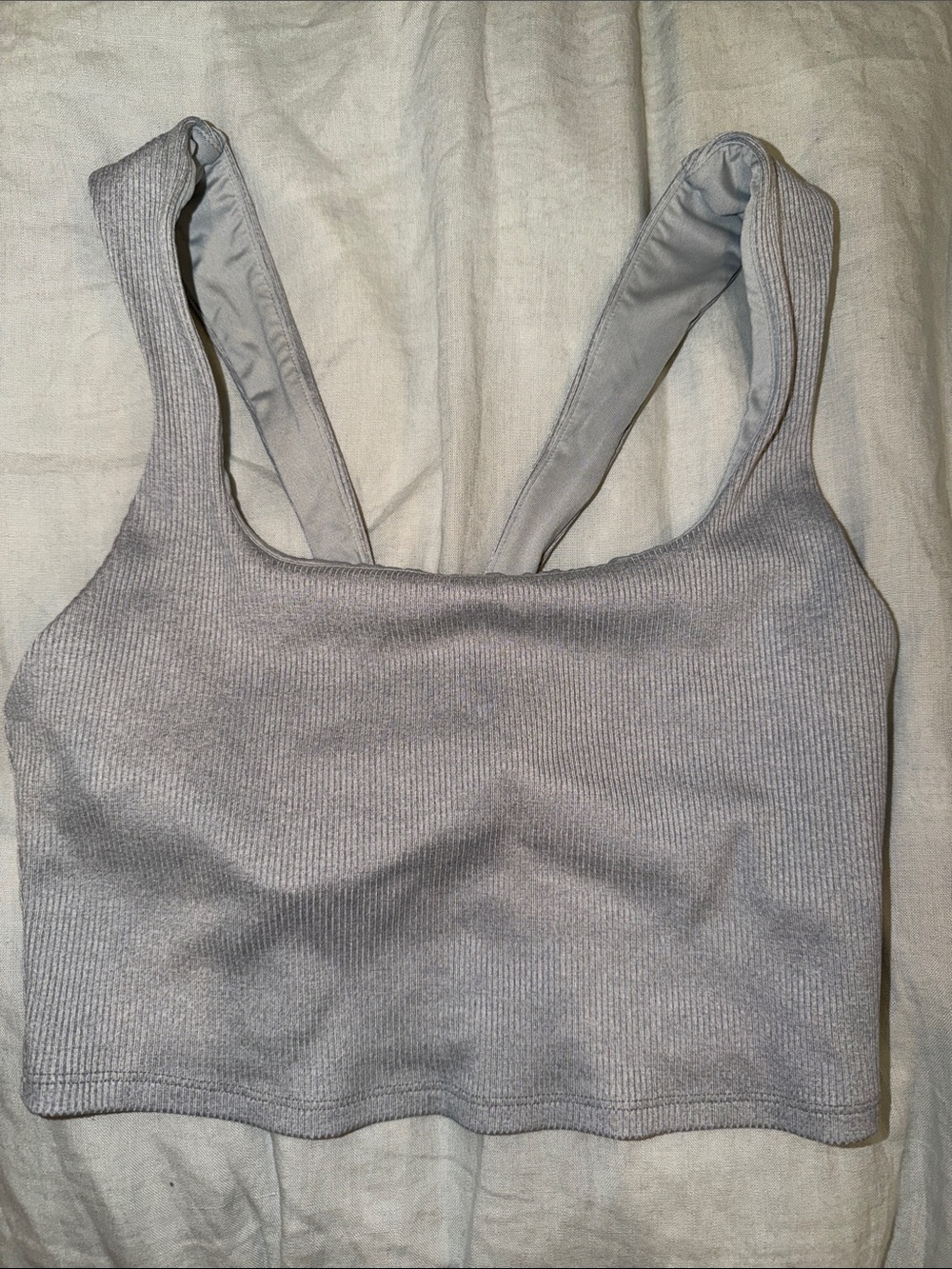 Alo Ribbed Sports Bra - Gray